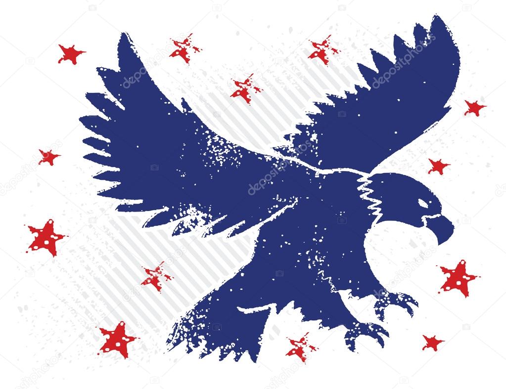 American flag and eagle grunge