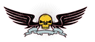 Grunge vintage kafatası amblemi