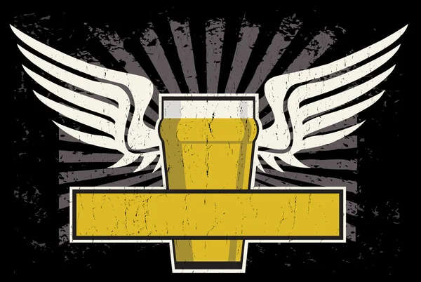 Grunge Beer Wings — Stockvektor