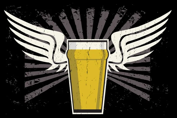 Grunge Beer Wings — Stockvektor