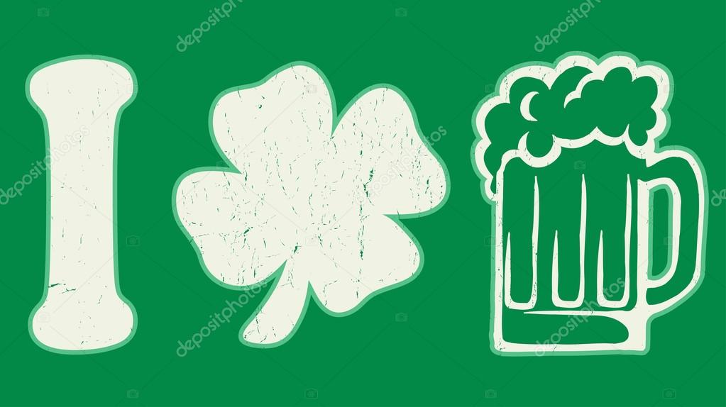 Clover and  beer for the feast of St. Patrick