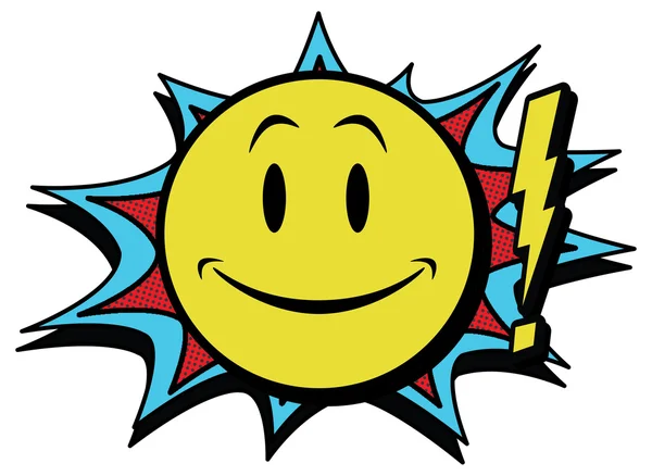 Comic glücklich Smiley Emoticon Gesicht — Stockvektor