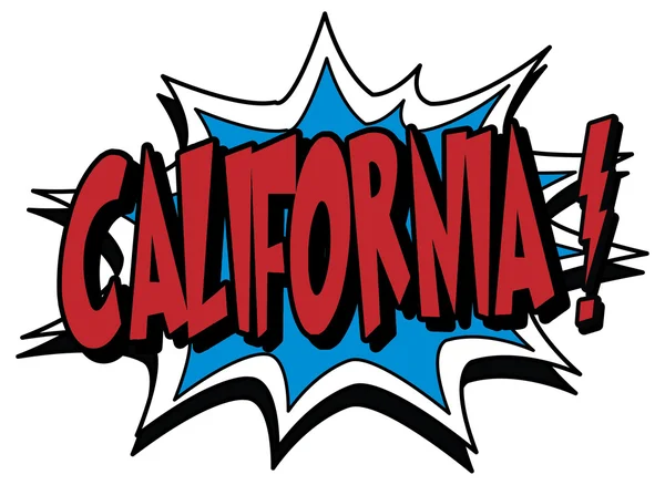 California bolla discorso cartone animato — Vettoriale Stock