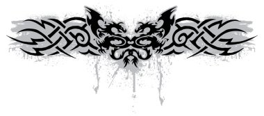 stilize çift ejderha