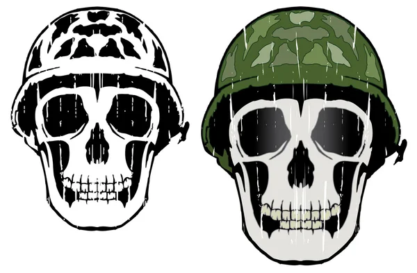 Camouflage Skull Army man — Stock Vector