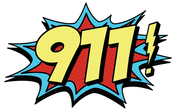 911 acil durum komik sembolü — Stok Vektör
