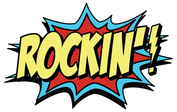 Rock in! word in comic style — Stock Vector