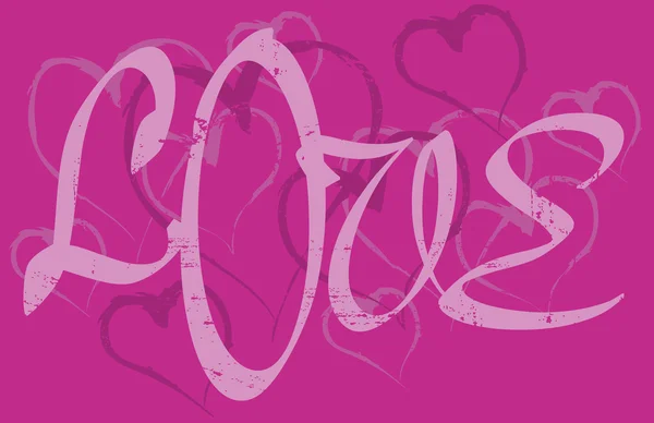 Lettres à main levée "amour" texte — Image vectorielle