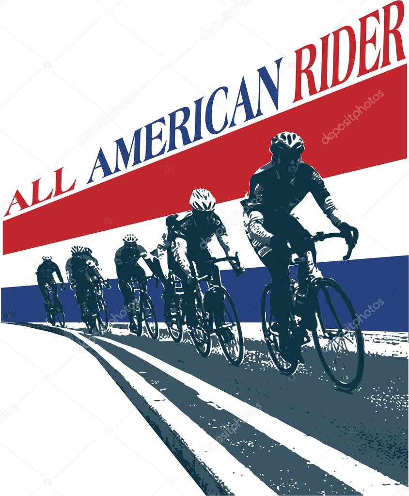 Bicycle bike riders with usa stars and stripes