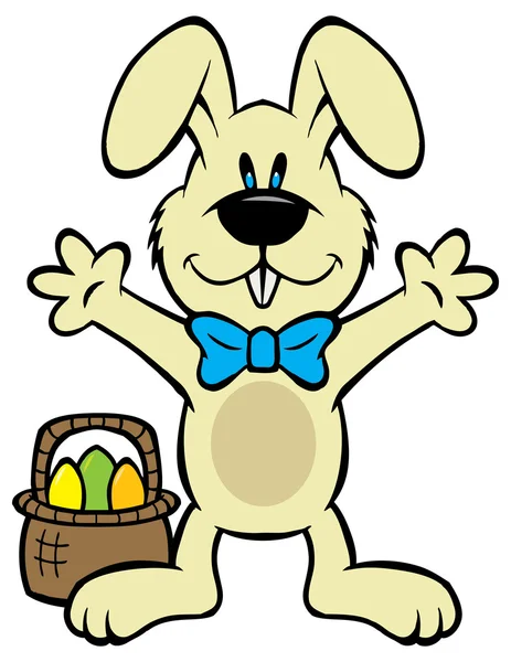 复活节小兔子与复活节 — 图库矢量图片