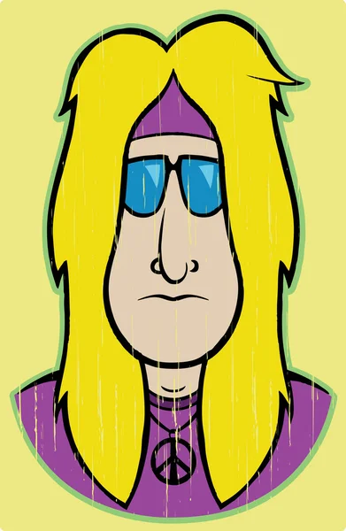 Cartoon stående hippie. — Stock vektor