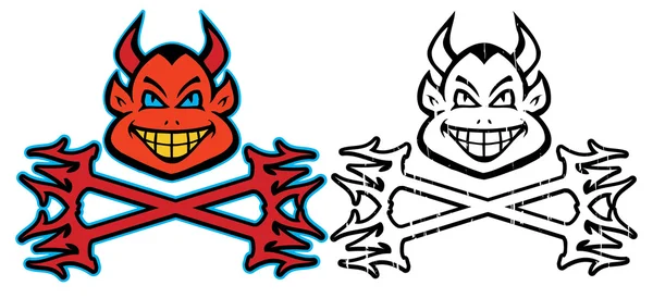 Personagem de desenhos animados diabinhos felizes — Vetor de Stock