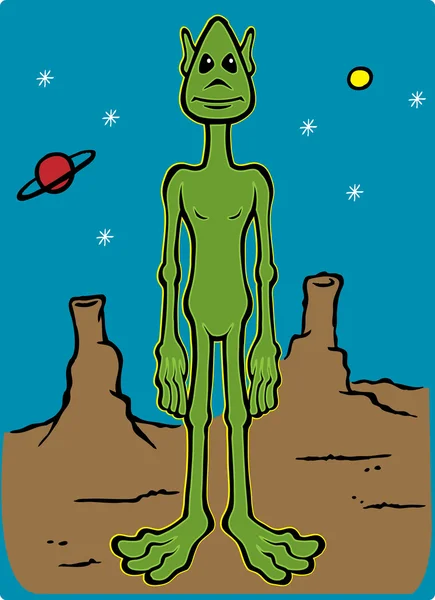 Illustration cartoon d'un extraterrestre — Image vectorielle