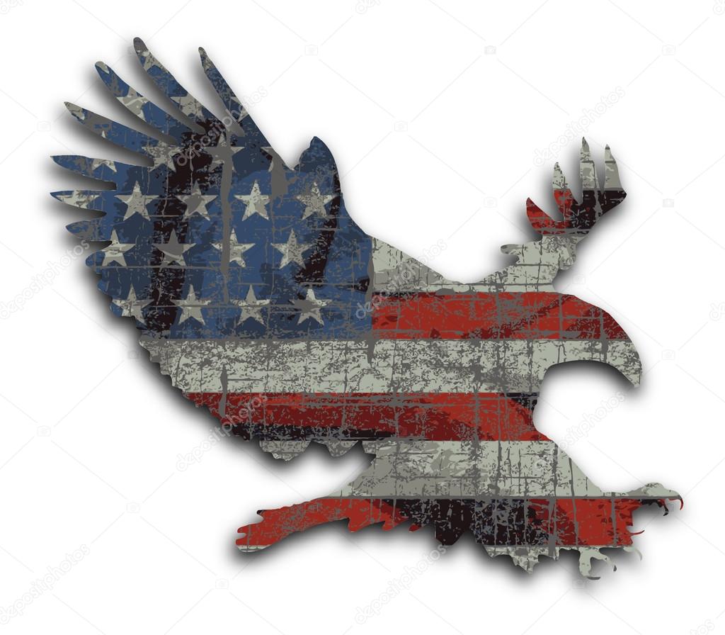 American flag and eagle grunge