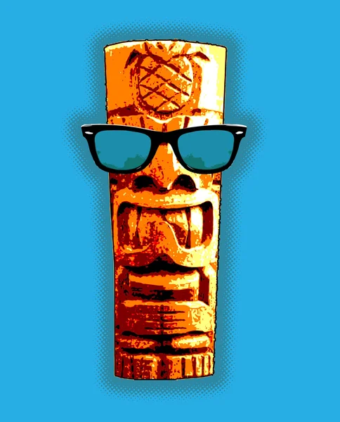 Cool Tiki Statue — Stock Vector