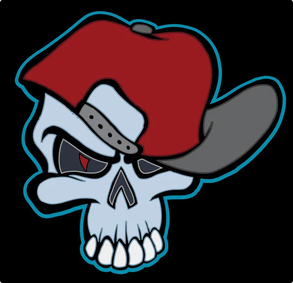 Calavera usando sombrero — Vector de stock