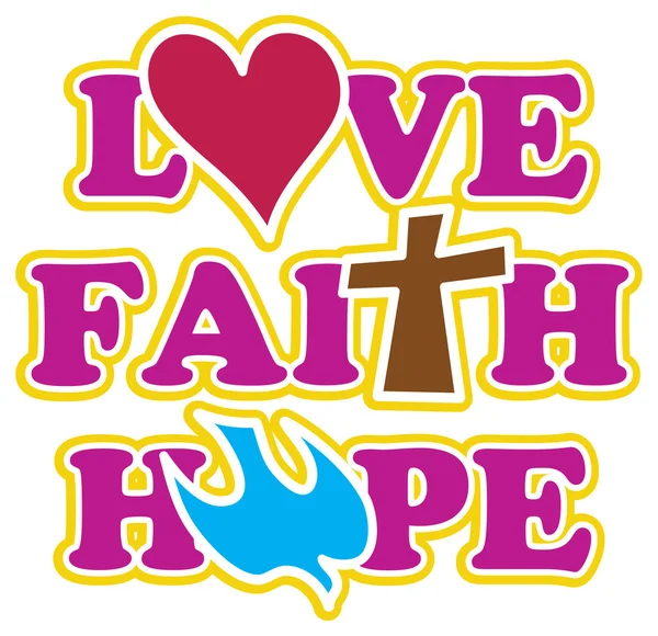 Hand drawn Faith Hope Peace Love. — Stock Vector