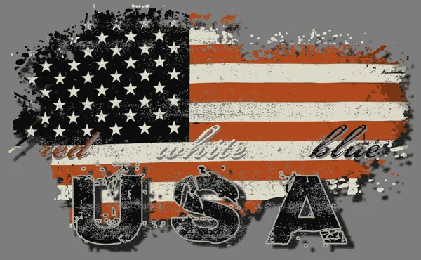 Bandiera USA made in america design segno retrò — Vettoriale Stock