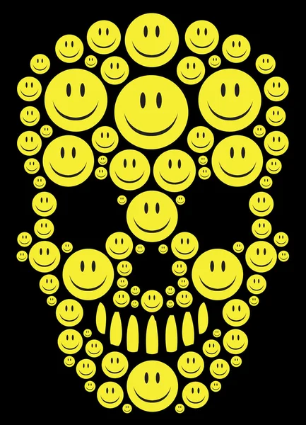 Crâne fait de sourires — Image vectorielle