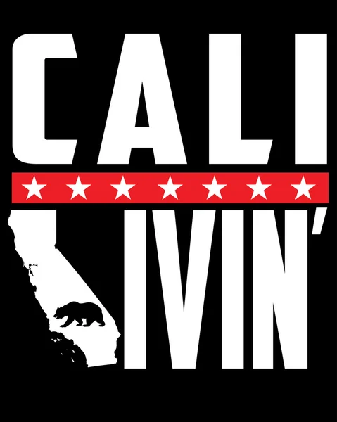 California bear with stars Stock Vector