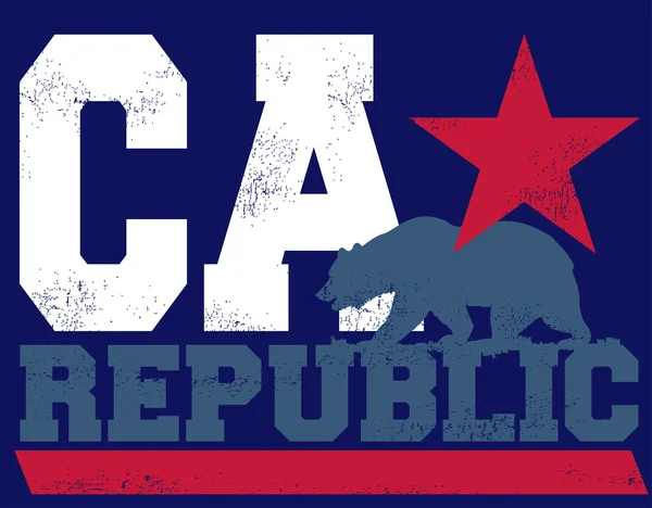 CA república y oso grande — Archivo Imágenes Vectoriales