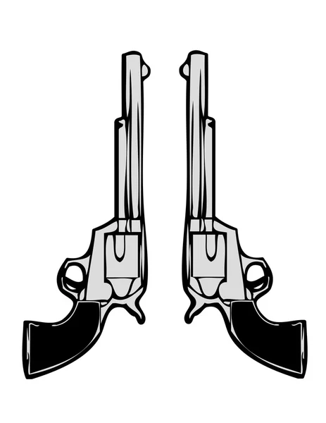 Twee kanonnen op wit — Stockvector