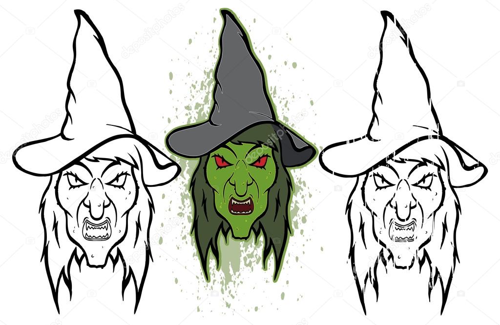 evil witch illustration