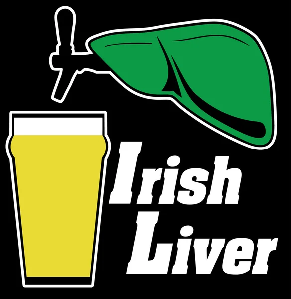 Irské játra s pivem — Stockový vektor