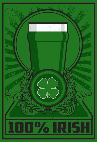 Póster 100% irlandés — Vector de stock