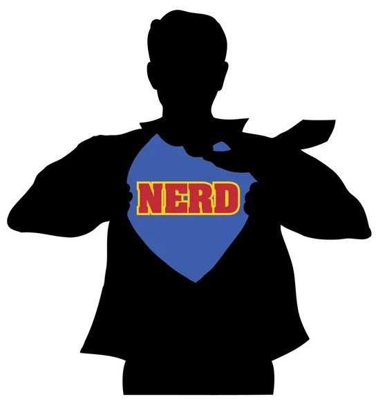 Hombre de azul camiseta nerd — Archivo Imágenes Vectoriales