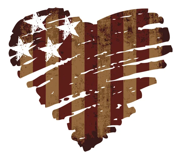 Bandiera del cuore americano — Vettoriale Stock