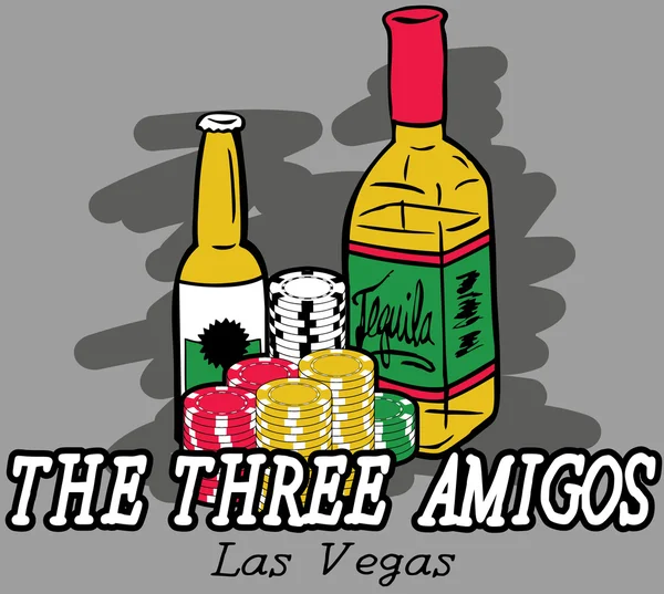 I tre amigos illustrazione — Vettoriale Stock