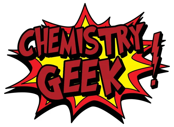 ¡Geek de la química! signo ilustración — Vector de stock