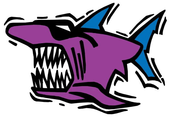 Büyük köpek balığı illüstrasyon — Stok Vektör