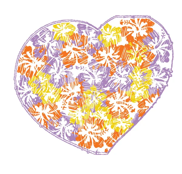 Flower heart illustration — Stock Vector