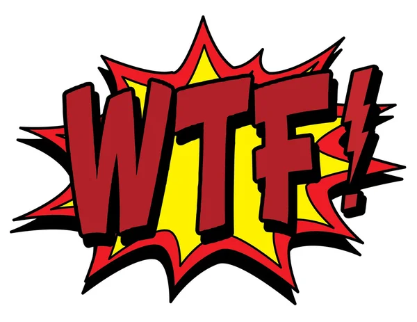 Wtf illustration de signe comique — Image vectorielle