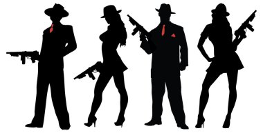 Silahlı gangster insanlar