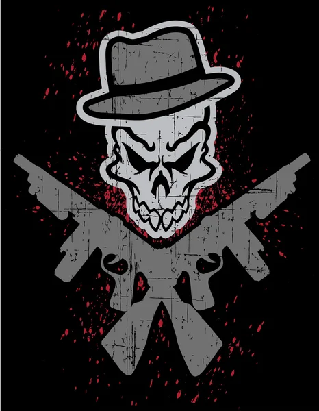 Skull with guns — Stock Vector