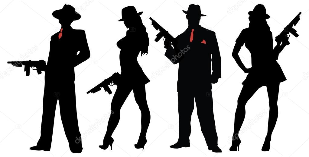 Gangsters people with guns — Stock Vector © scotferdon #88295730