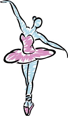 Balerin illüstrasyon dans