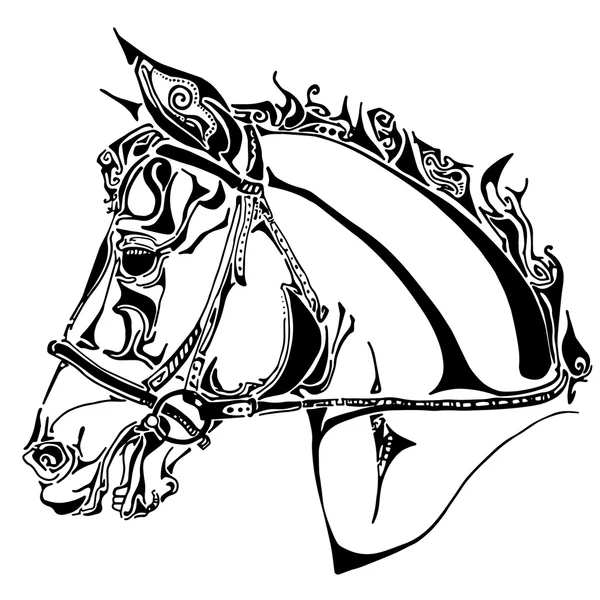 Ελευθερία άλογο. επικεφαλής του mustang — Διανυσματικό Αρχείο