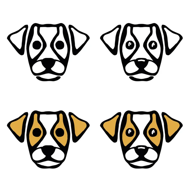 Négy vicces kutya vezetője Jack Russell Terrier — Stock Vector