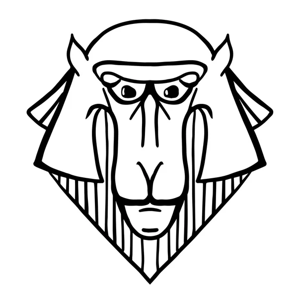 Cabeça de macaco com uma barba —  Vetores de Stock