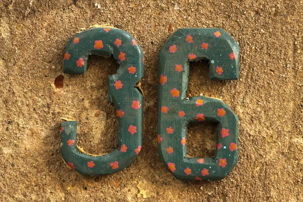 House number on a wall — Stock Photo, Image