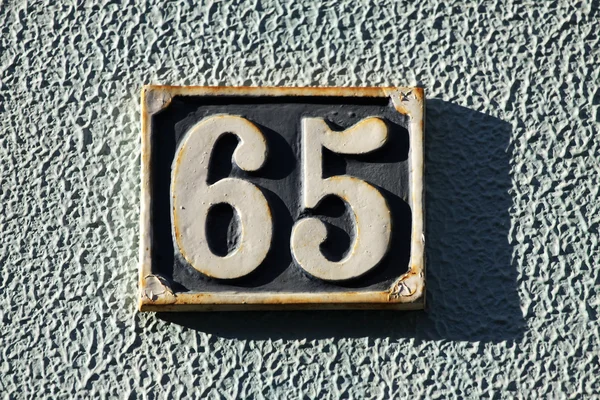 House number on a wall — Stock Photo, Image