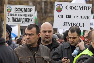 Bulgaristan güvenlik sektöründe çalışanların protesto
