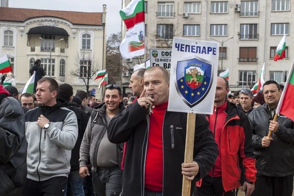 Protest van de werknemers op het gebied van de bescherming van Bulgarije — Stockfoto