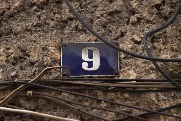 Vintage numéro de maison en métal — Photo