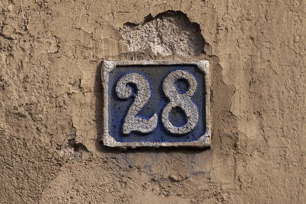Vintage metal house number — Stock Photo, Image
