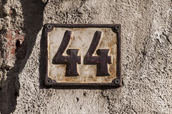 Vintage metal house number — Stock Photo, Image